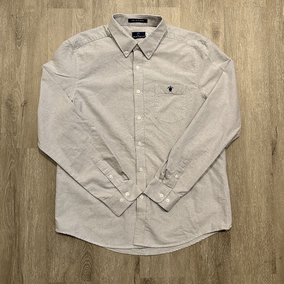 Simply Southern Light Blue Grey Long Sleeve Button Down Shirt | 100% Cotton - Picture 1 of 7